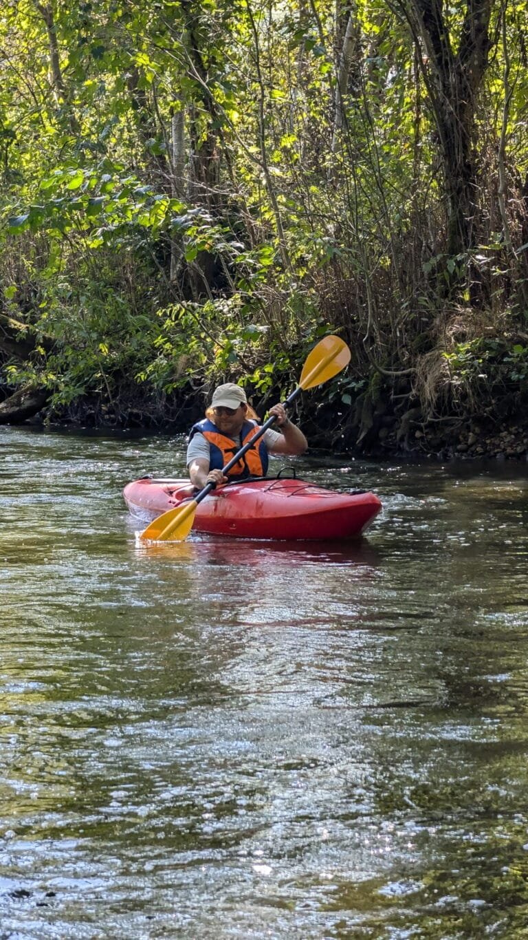 Kayaking in Vilnele river